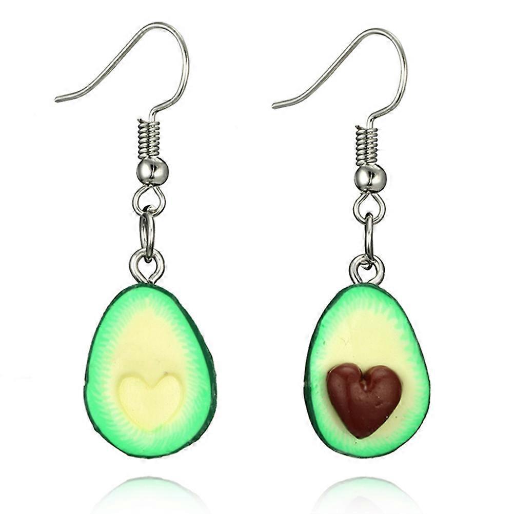 Here's a polished product description based on your input:
**1 Pair Avocado Drop Earrings for Women – Cute Polymer Jewelry with Green Fruit Charm