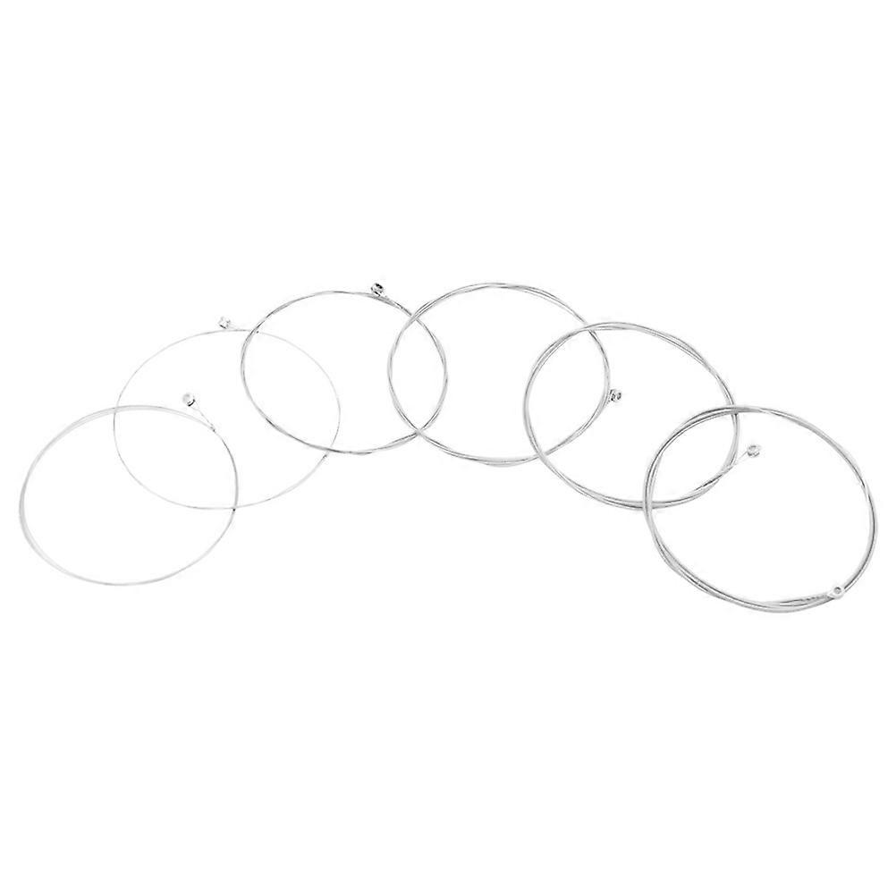 Acoustic Guitar Strings Set of 6 Made with Strong Metal for Guitar Use Warm Tone Silver Color