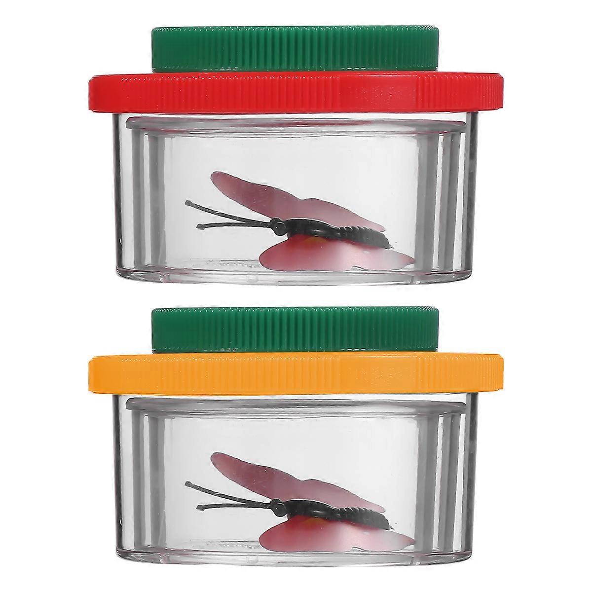 Red Magnifier Box for Observation Activities with ABS Material and Acrylic Lens 2 Pieces