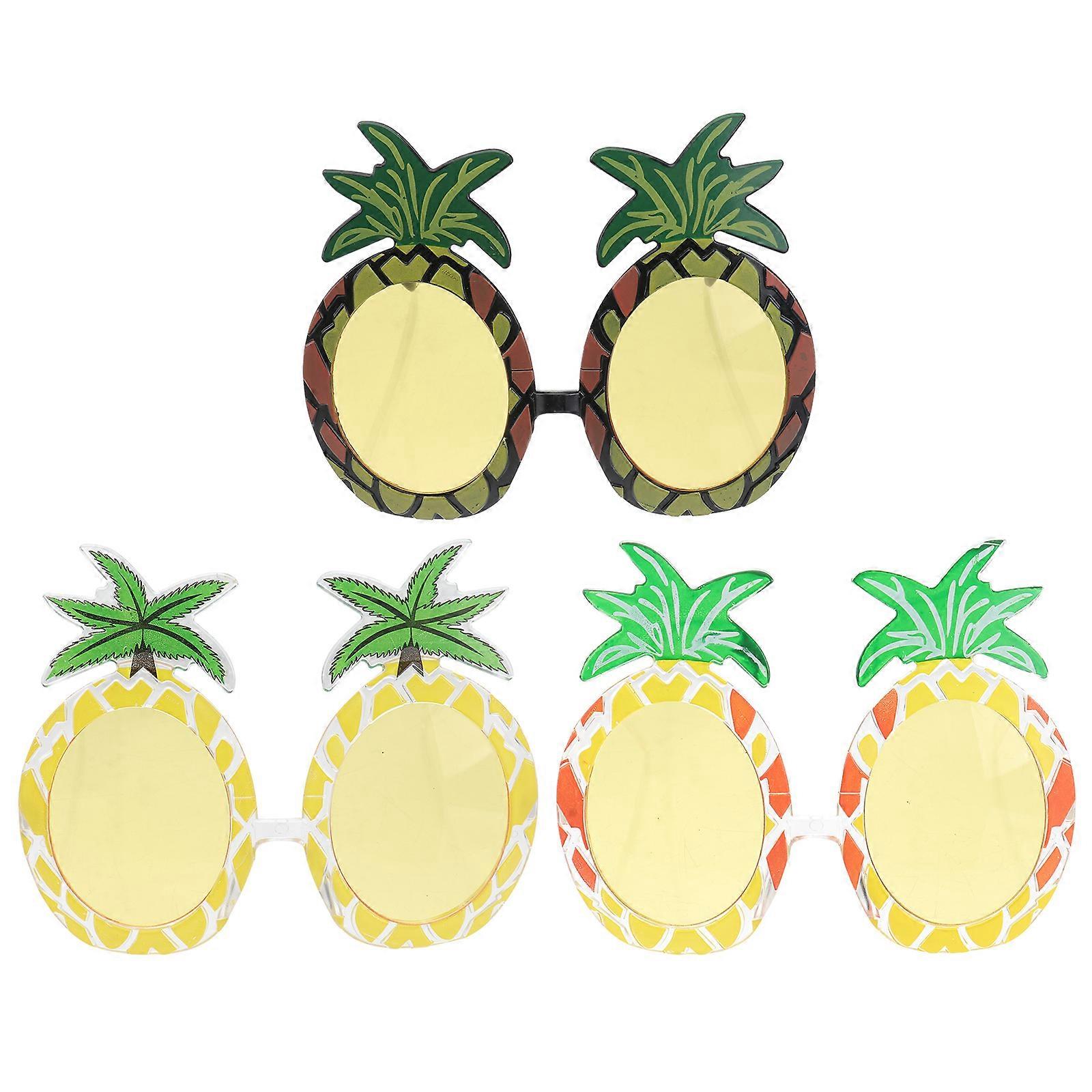 Funny Eyeglasses Tropical Pineapple Sunglasses Cosplay Masquerade Party Accessory 3Pcs
