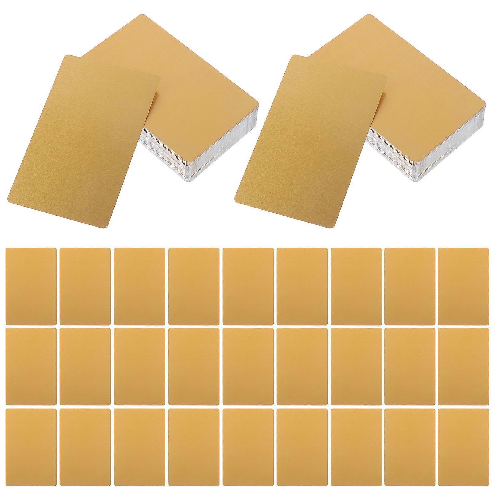 100pcs Smooth Blank Metal Business Cards for Engraving & UV Color Printing – Thick Name Cards for DIY Personalization & Professional Use