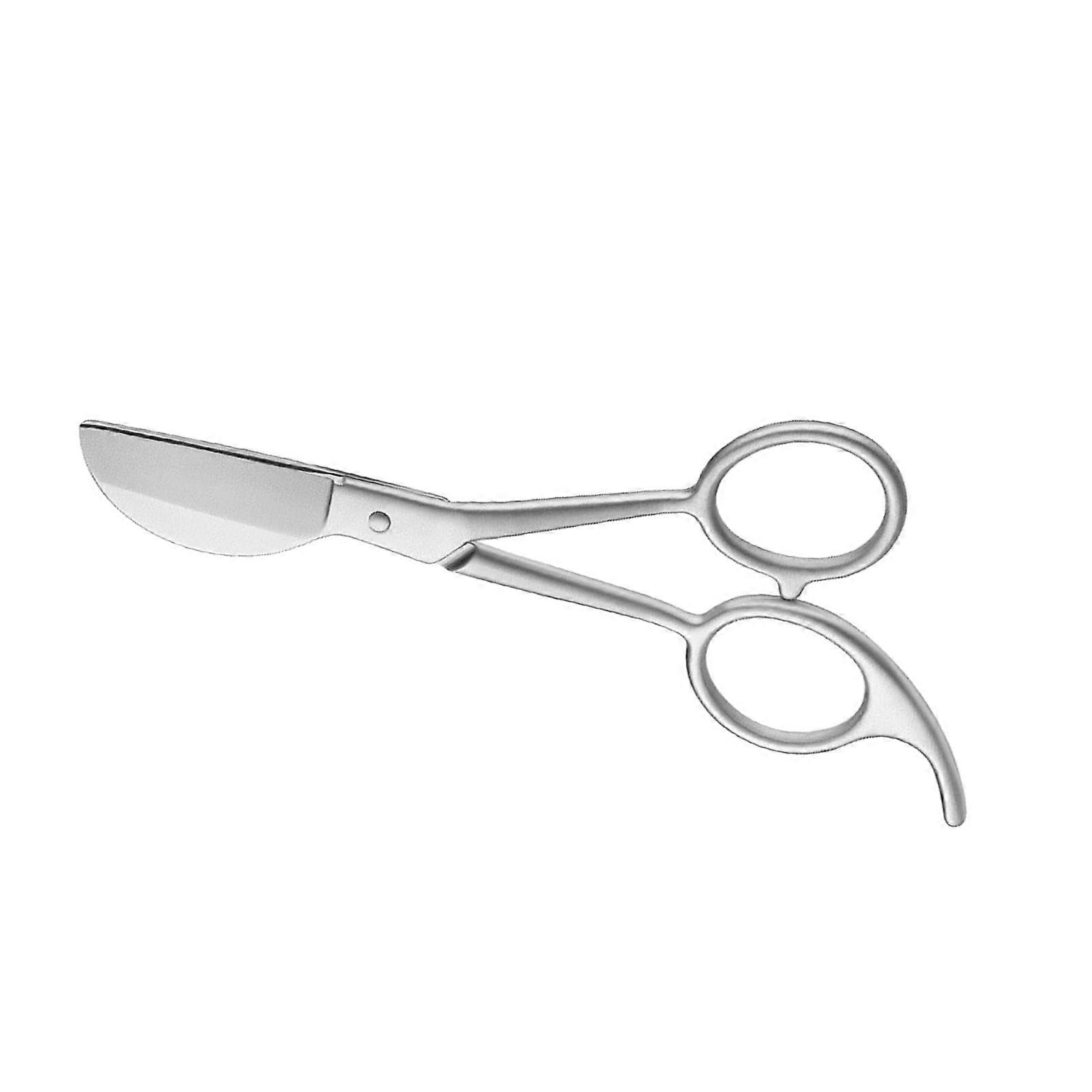 Application Scissors with Duckbill Blade, Portable Miniature Silver Scissors for Fabric Sewing and Carpet Making
