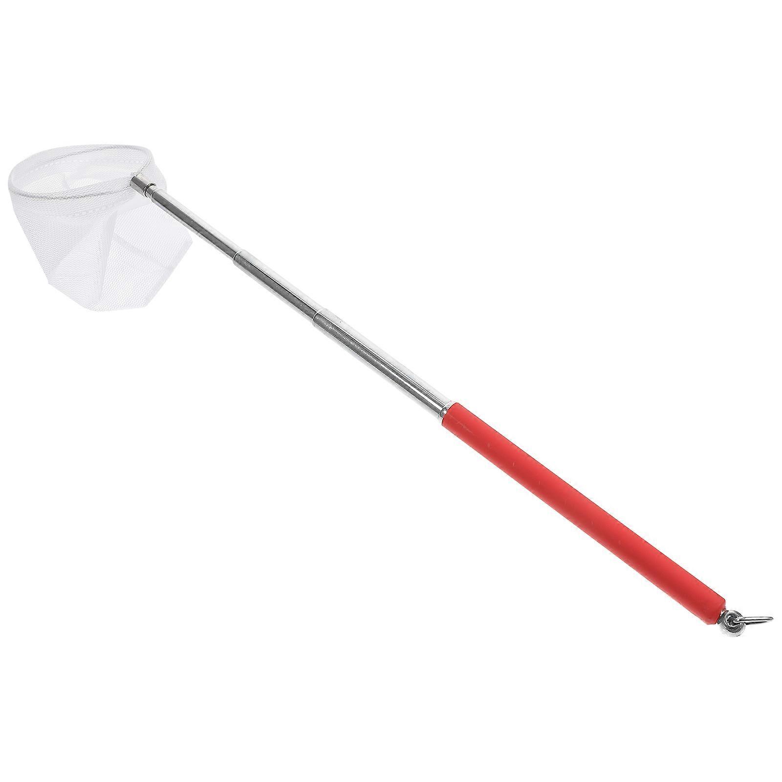 Telescopic Shrimp Net with Stainless Steel Handle for Fishing Use Yellow 12.5 Inches