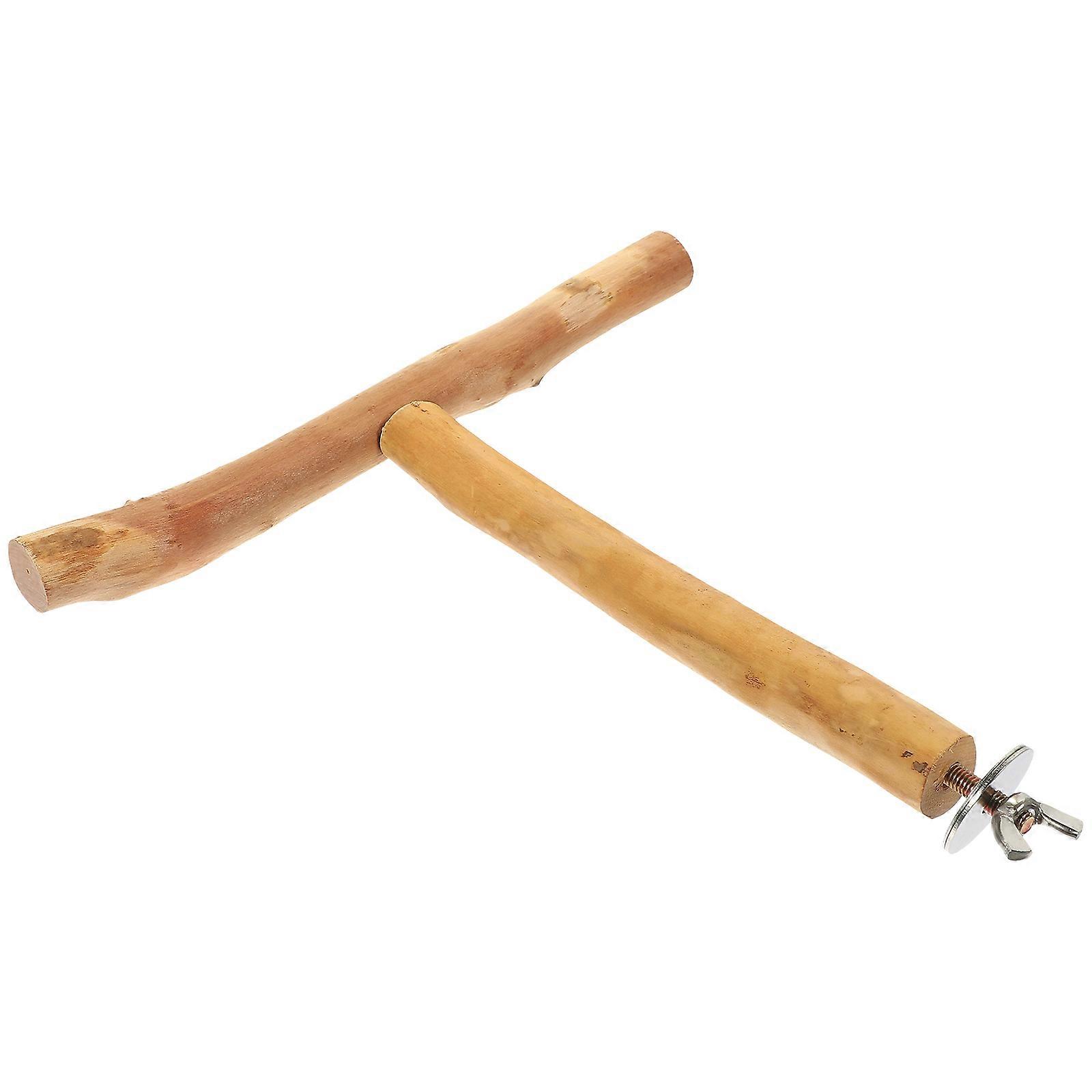 Light Yellow Wooden Bird Perch for Decoration Safe and Durable Parrot Toy with Unique Shape 70