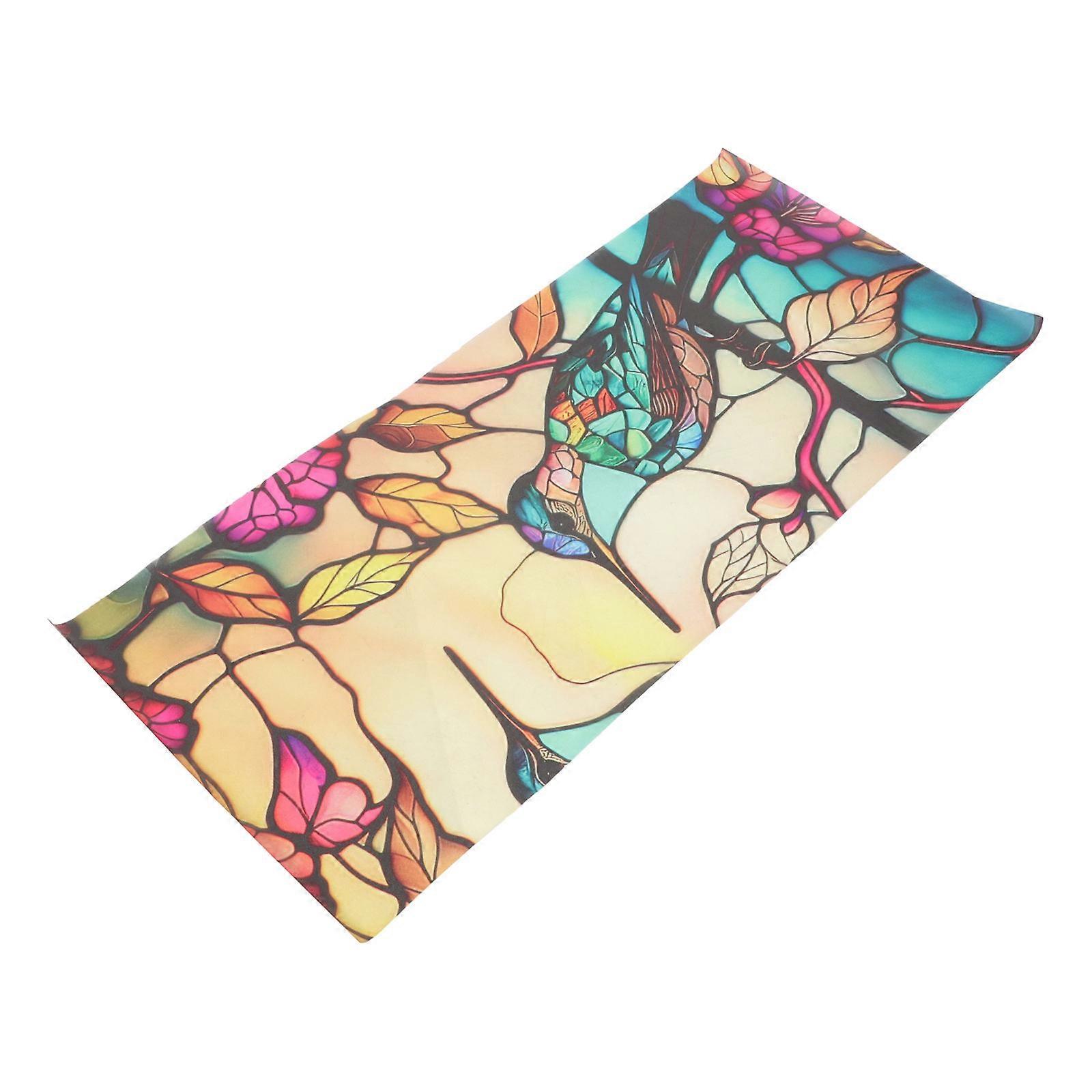 Window Cling Flower and Bird Pattern PVC Material Office Decoration Light Filtering Removable Reusable 100.00X45.00CM 1Pcs