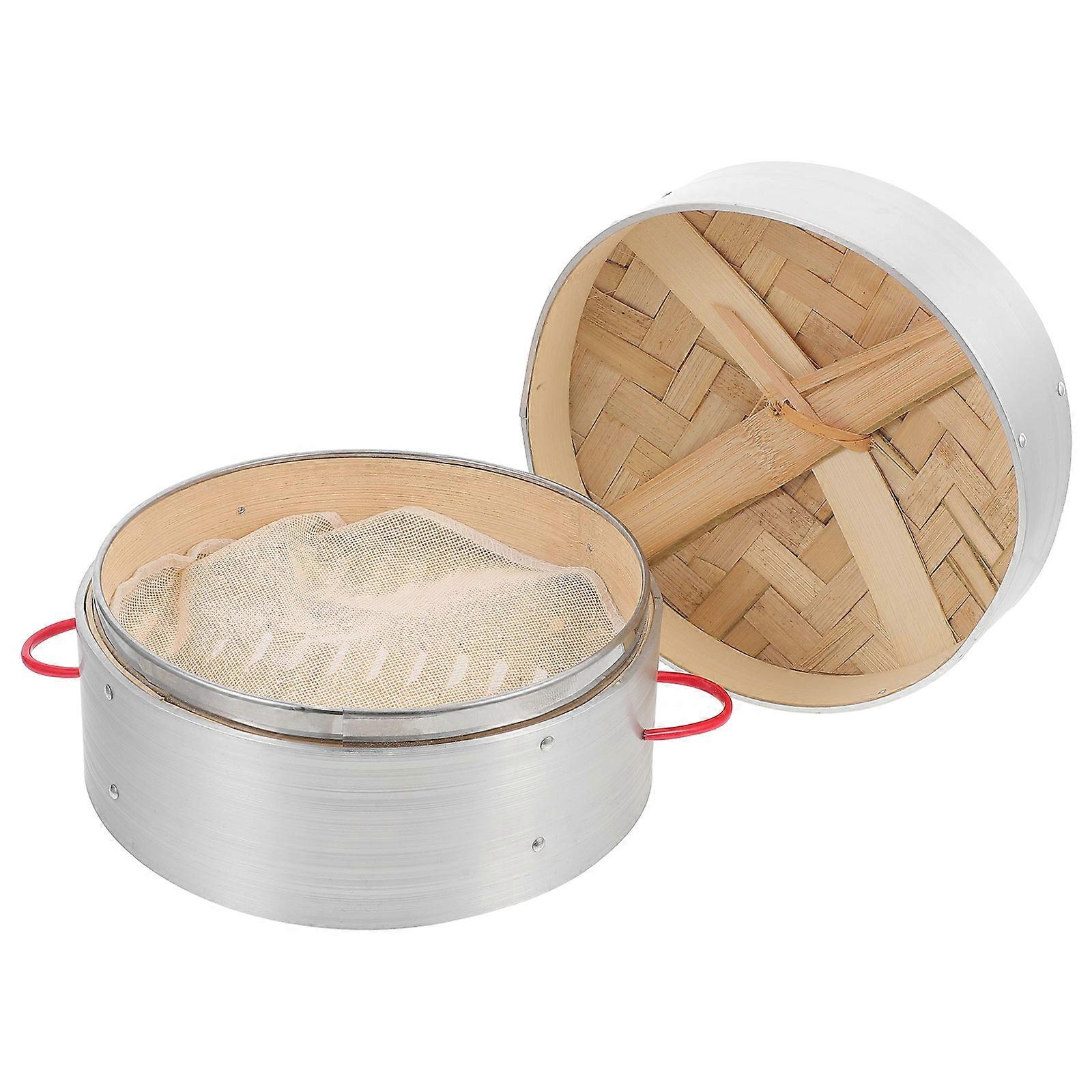 Bamboo Steamer Small Vegetable Food Steamer Kitchen Accessory 20.00X18.00X6.50cm Preserving Color 1Set