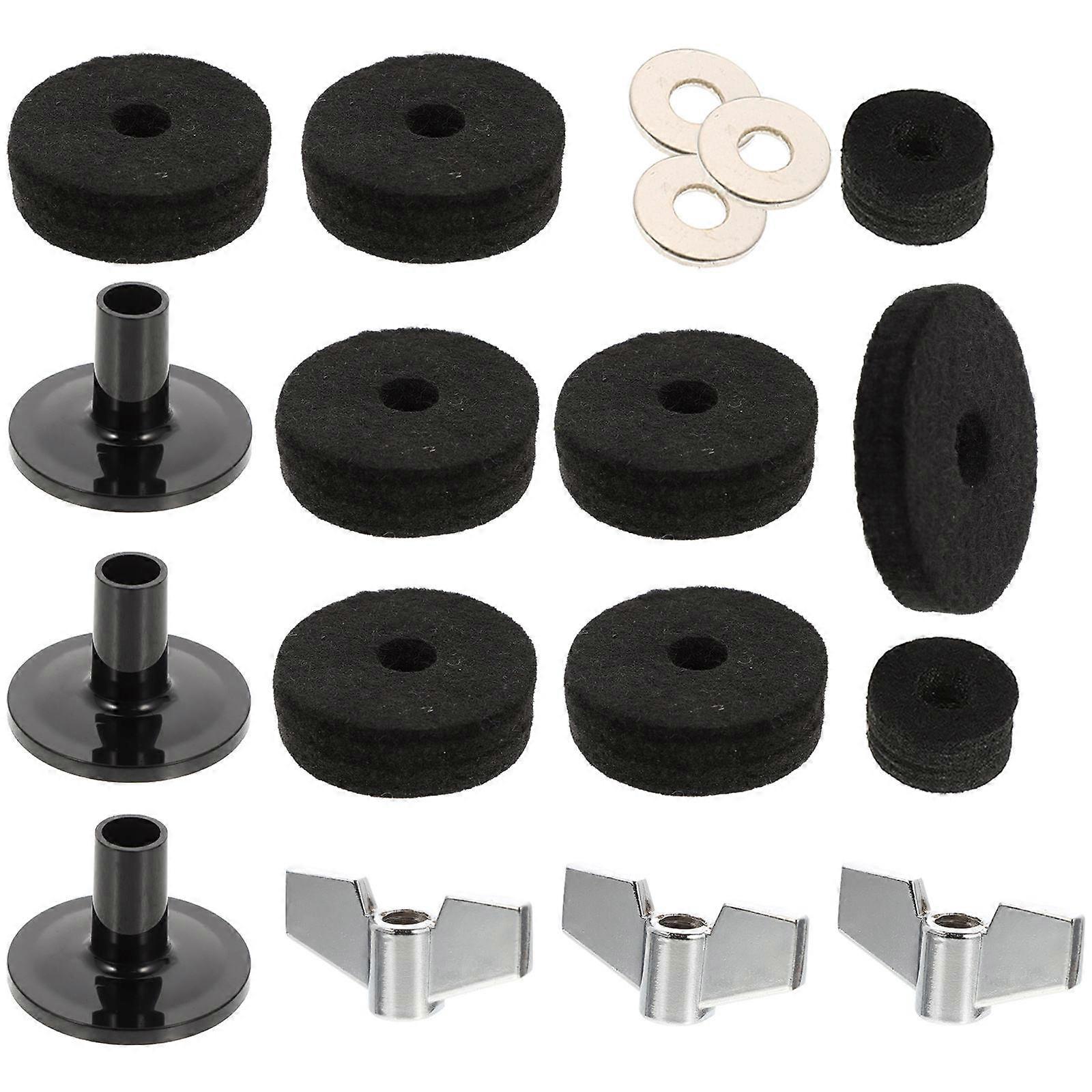 Drum Cymbal Felt Pads Set Professional Drumming Practice Protection Positioning 4x4x1.5cm 18Pcs