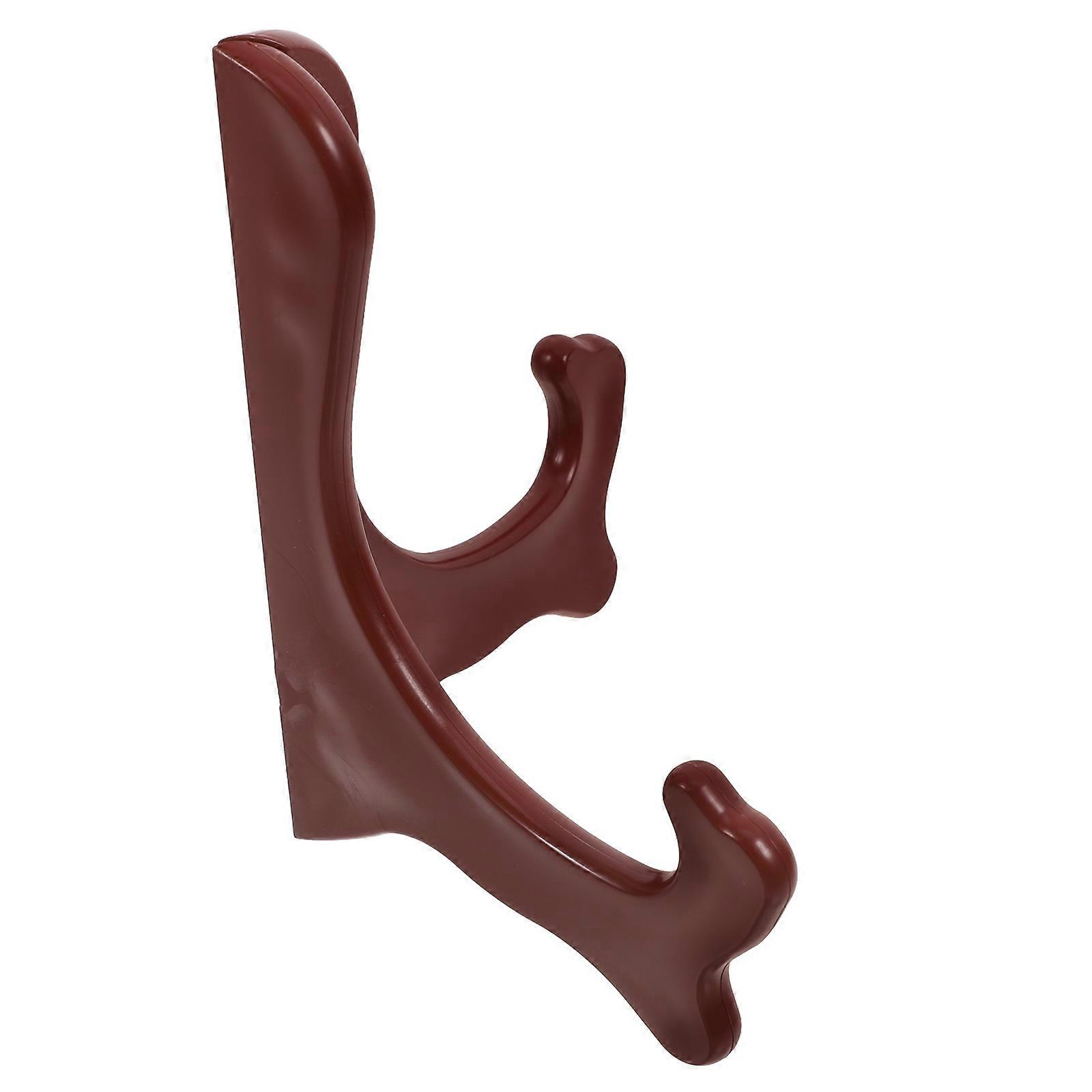 Ceramic Plate Holder Plastic Plate Display Stand for Display Brown