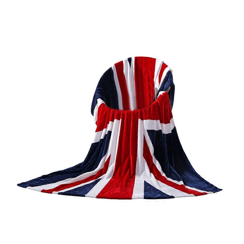 UK Flag Blanket for Warming Use Lightweight Polyester Fiber Blanket for Home and Travel 150x200cm