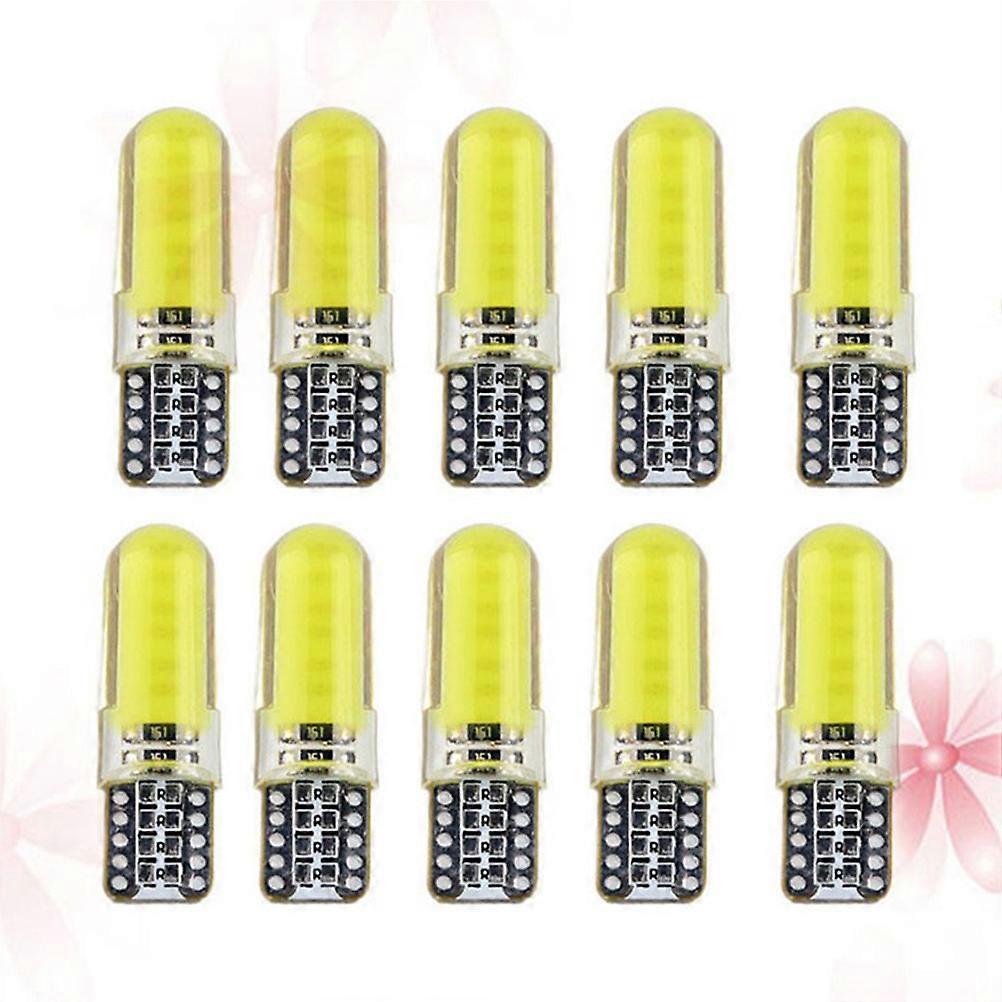 10pcs COB Car White Wedge Bulbs for Automobiles – High Purity, Low Power, Silicone Design Trunk Lamp Replacement