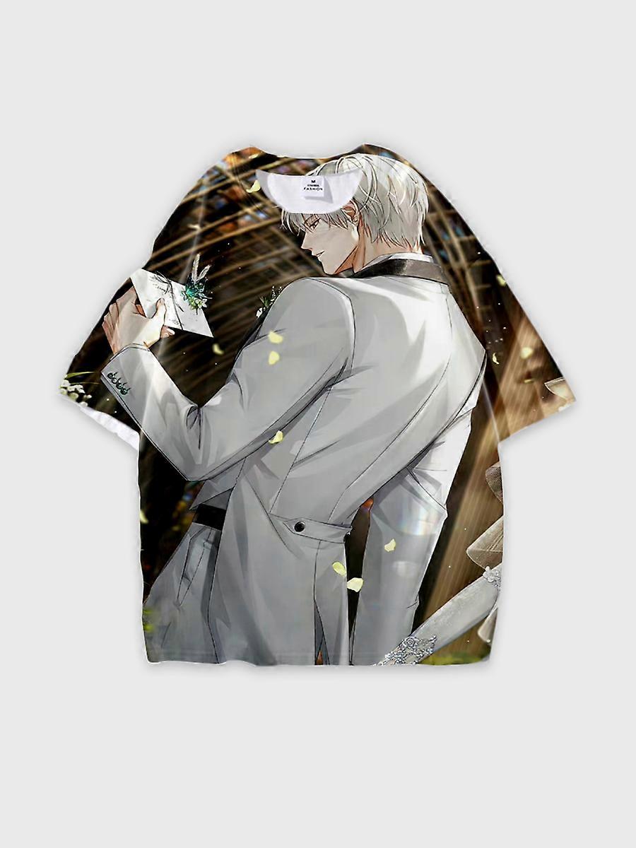 T-shirt girocollo Role Pattern manica corta sciolta B1483