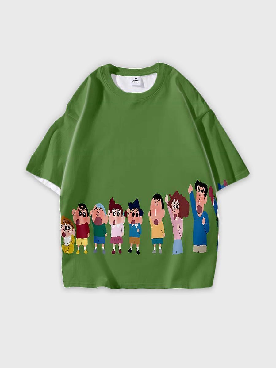 T-shirt round neck Cartoon Pattern loose short sleeve B2003