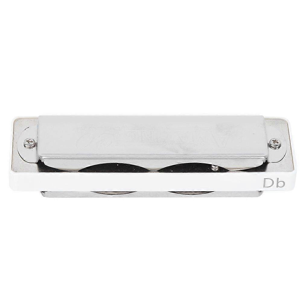 Blues Mundharmonika 10 Löcher Mundharmonika db Key ABS Resin Professional Beginner BlasinstrumentWeiß