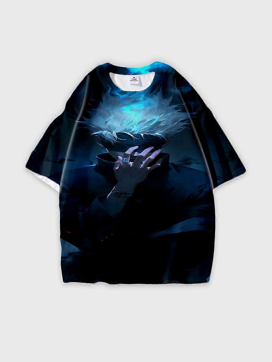 T-shirt round neck Character Pattern loose short sleeve P3111