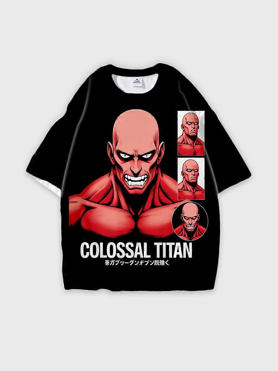 T-shirt round neck Character Pattern loose short sleeve P2056