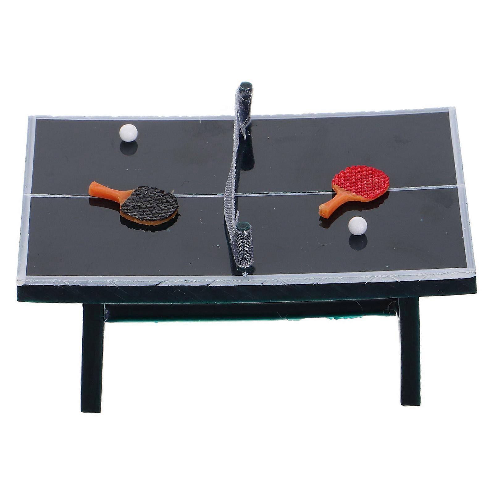 Mini Tennis Racket Miniature Table Tennis Paddle Set For Home Decor Office Ornamentation Rectangular Shape 5-Piece Set Table Tennis Simulation