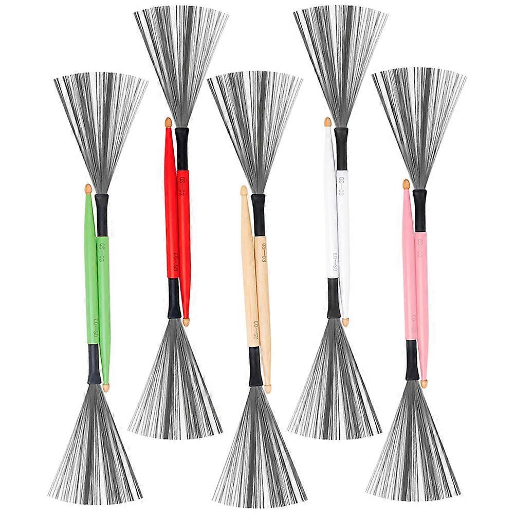 Jazz Drum Brush Double End Drum Brush Playing Red 5Pairs
