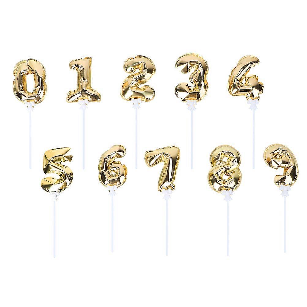 Durable Golden Number Balloons for Birthday Graduation and New Year Party Decoration Aluminum Film 10pcs