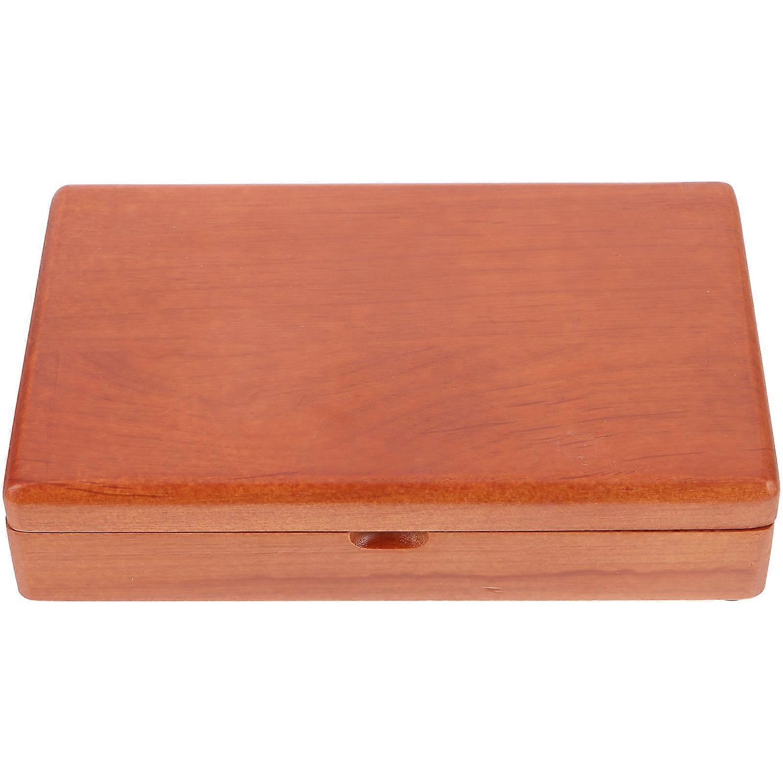 Seal Inkpad Box Wooden Stamp Container Stamps and Ink Pads Travel 16.00X10.00X3.50CM Storage 1Pcs