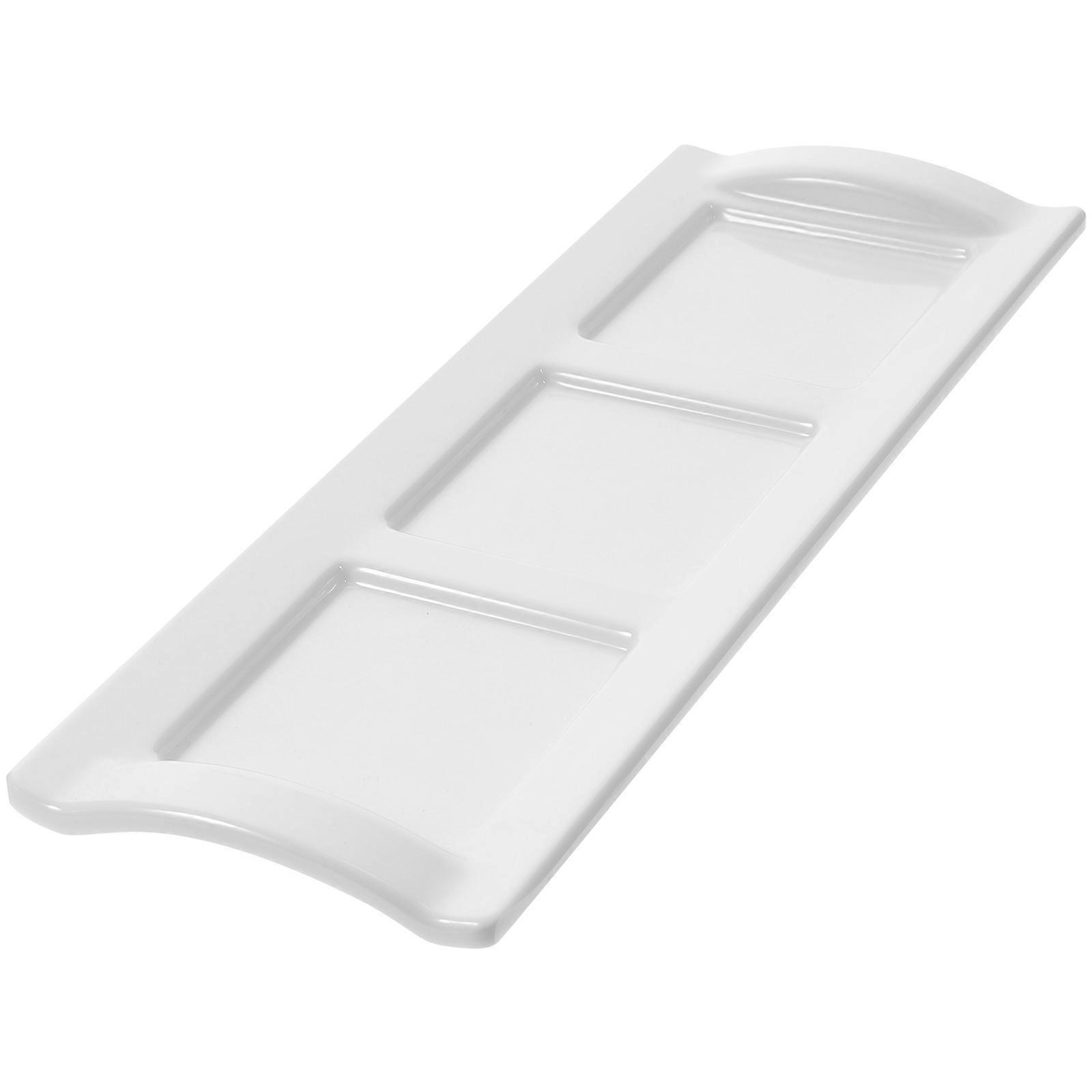 Sauce Dipping Tray Three-Grids Appetizer Serving Dish Reusable Seasoning Storage Plate For Home 26.5X10cm Condiment Storage 1Pcs