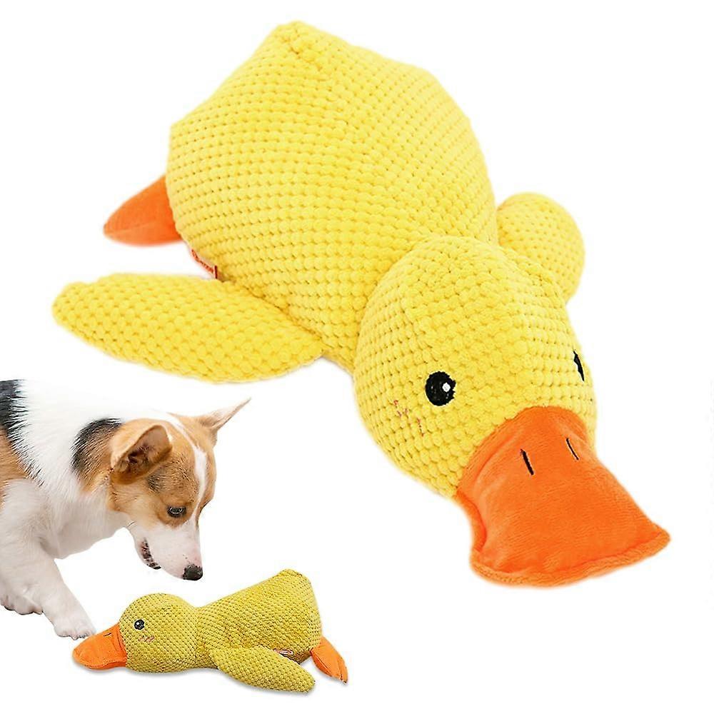 45 cm Calming Duck Dog Toy, Dog Toy Duck, Quak Duck Dog Toy, Anti Stress Duck Dog, Squeak Duck Toy for Puppies (Yellow)