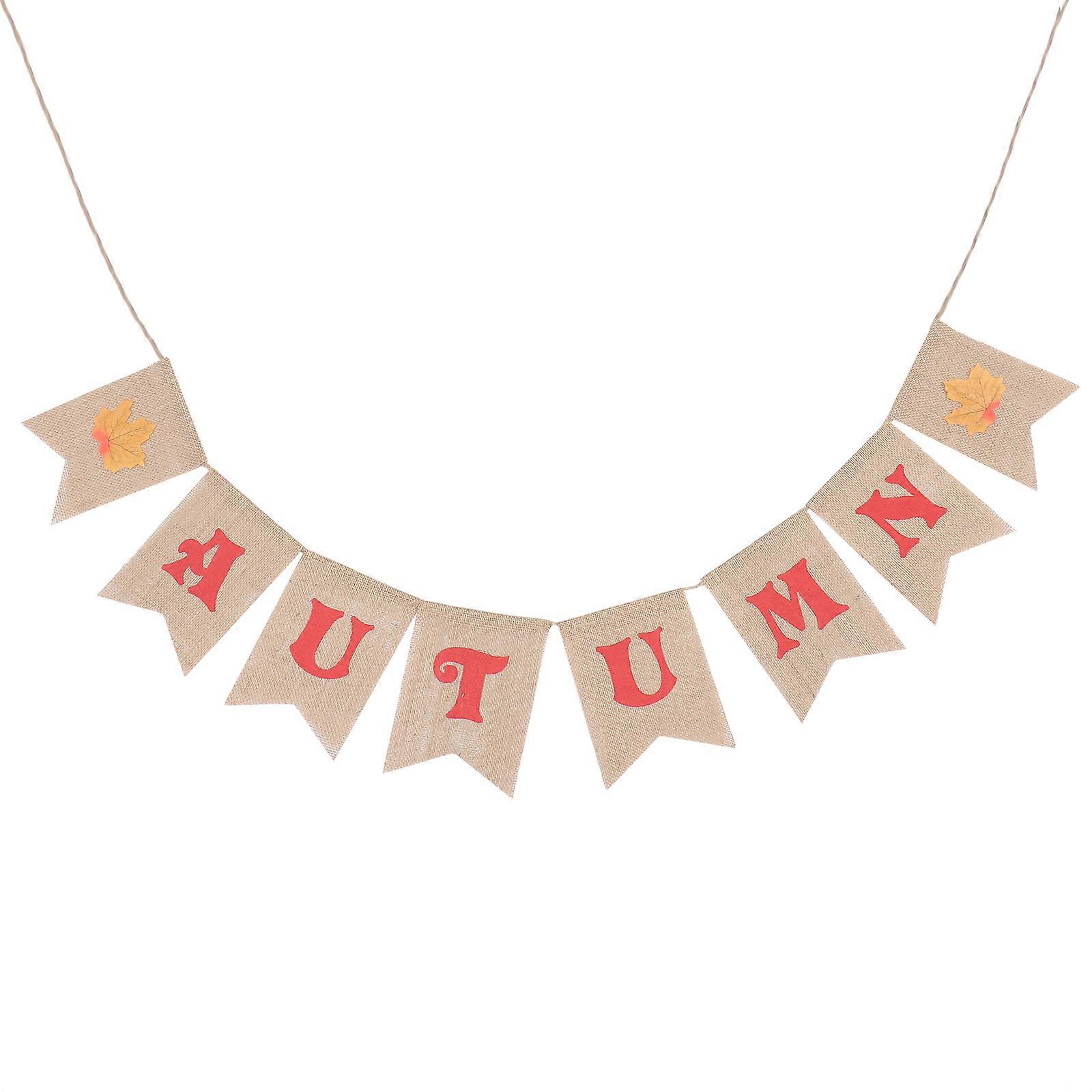 Thanksgiving Bunting Flag Maple Leaf Pattern 17*13CM Decoration For Party Organizers 1Pack