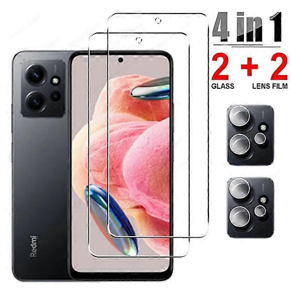 Xiaomi Redmi Note 12ターボスクリーンプロテクター、電話アクセサリー用4in1強化ガラス