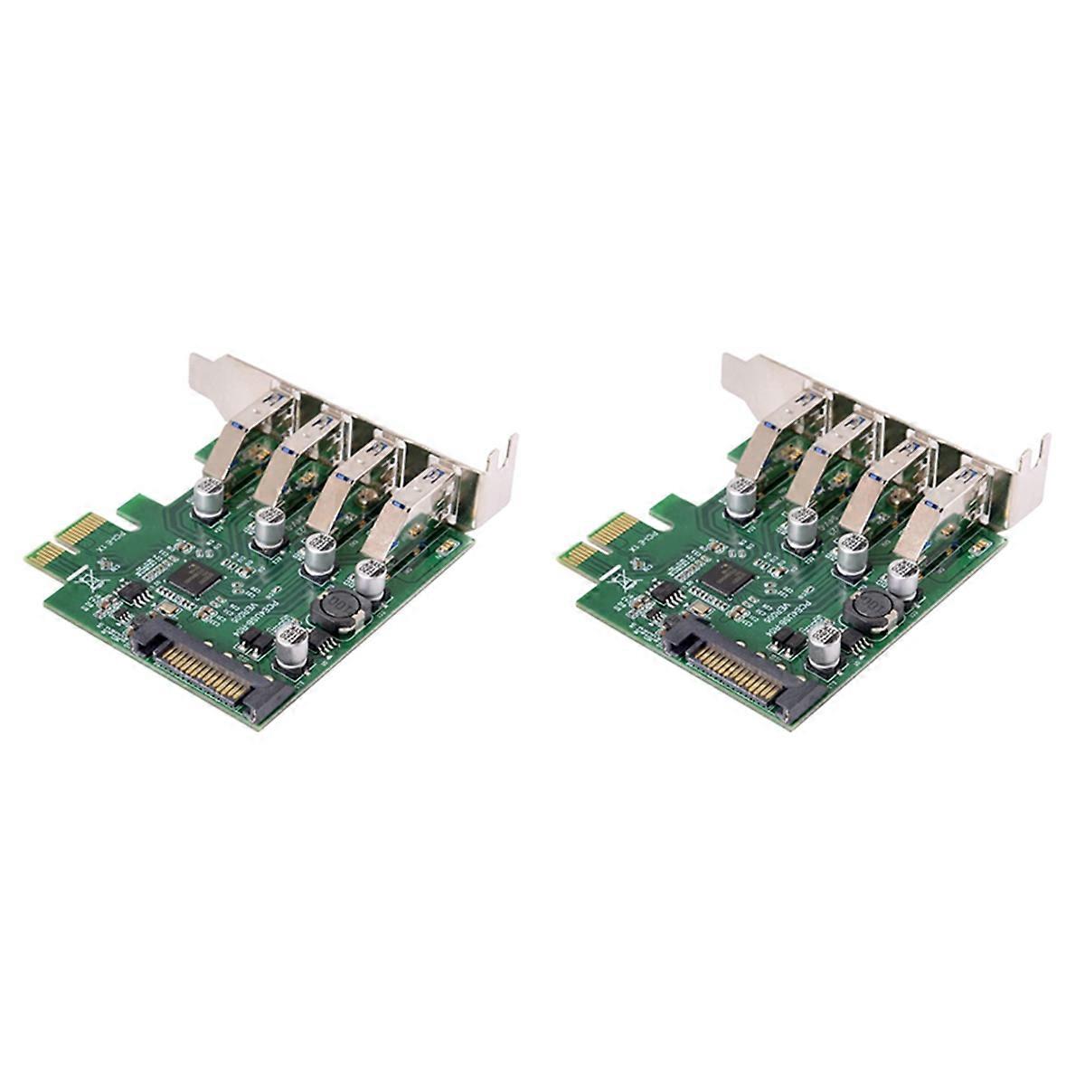 2X Low Profile 4 Ports PCI-E to USB 3.0 HUB PCI Express Expansion Card Adapter 5Gbps USB1.1/2.0/3.0