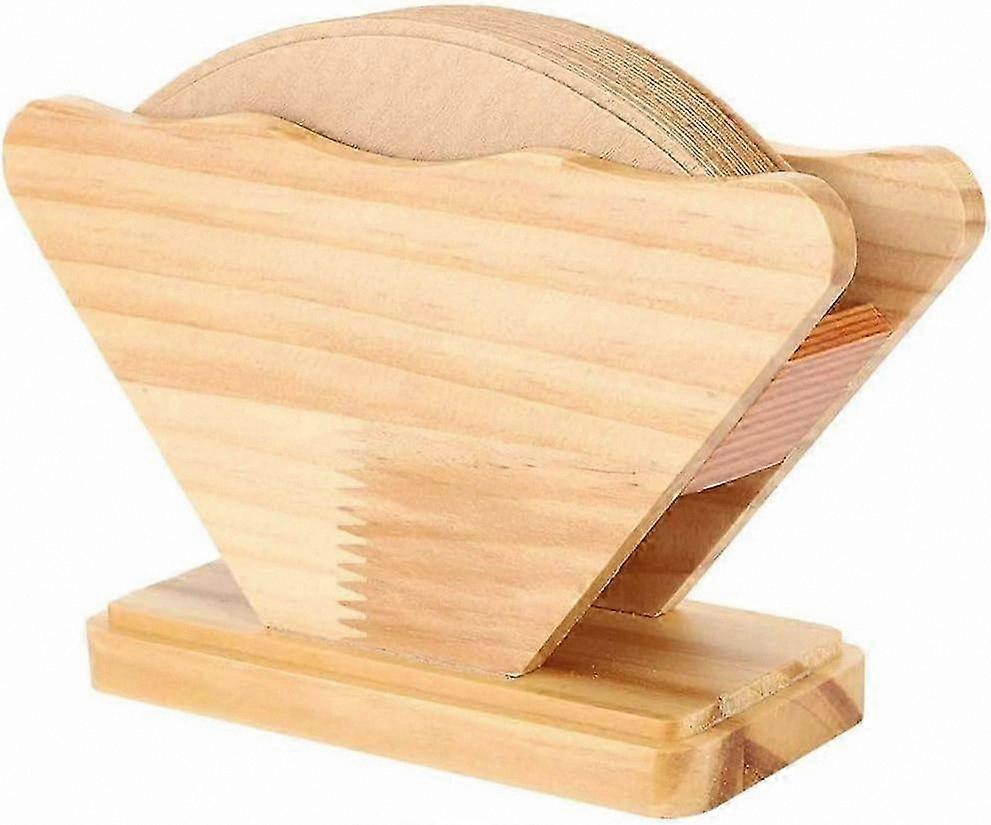 Bamboo Coffee Filter Stand with Paper Storage Rack
