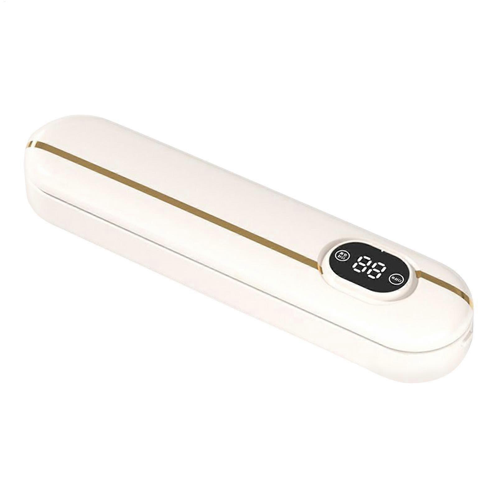 Food Bag Sealer Portable Vacuum Heat Seal Machine for Snacks Reusable Beige EU Compact Automatic Packaging Device