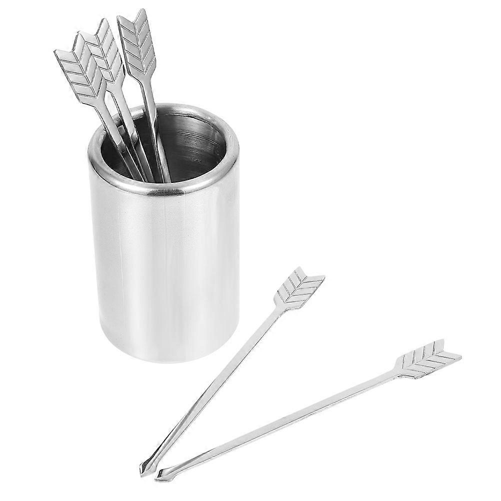 Stainless Steel Coffee Stirrers Reusable Swizzle Sticks For Desserts And Drinks 12.40X0.60X0.50cm Multi-functional 1 Set