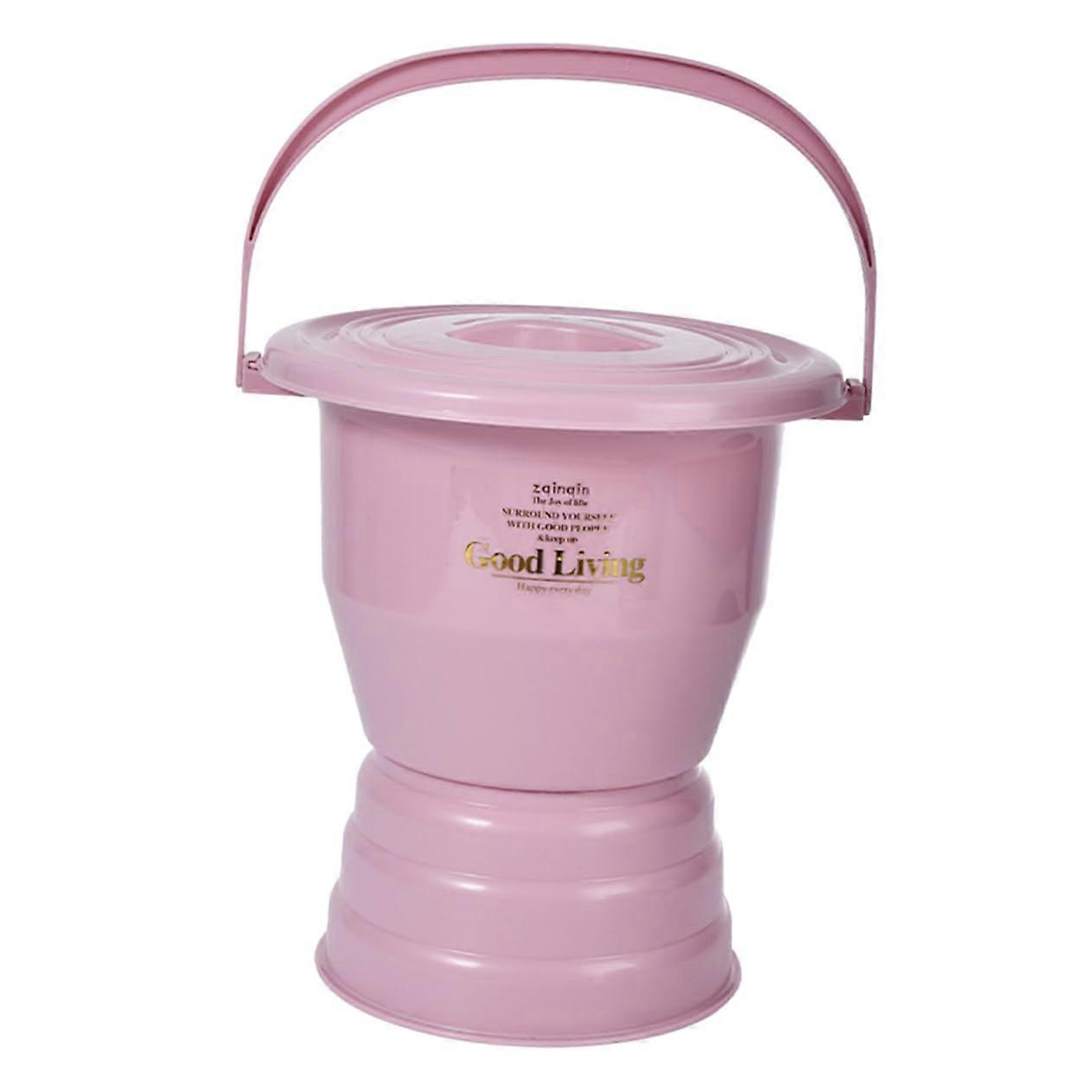 Urinal Portable With Lid And Handle For Adults, Bedside Urinal, Lightweight Compact For Seniors, Home Use, Pink