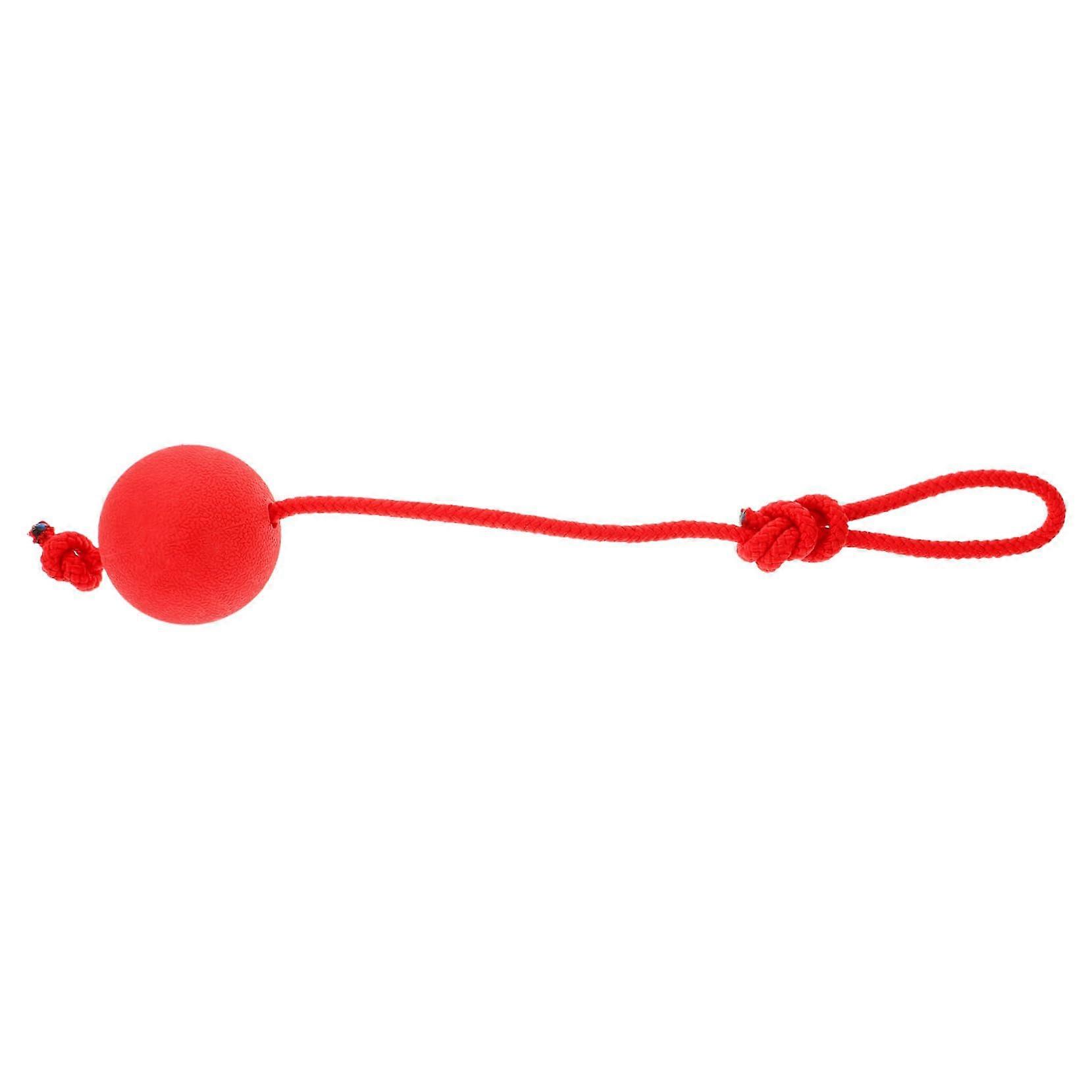 Elastic Dog Toy Ball with Rope - Durable Bite-Resistant Training Ball for Outdoor Play and Interaction, Red for Dogs and Puppies