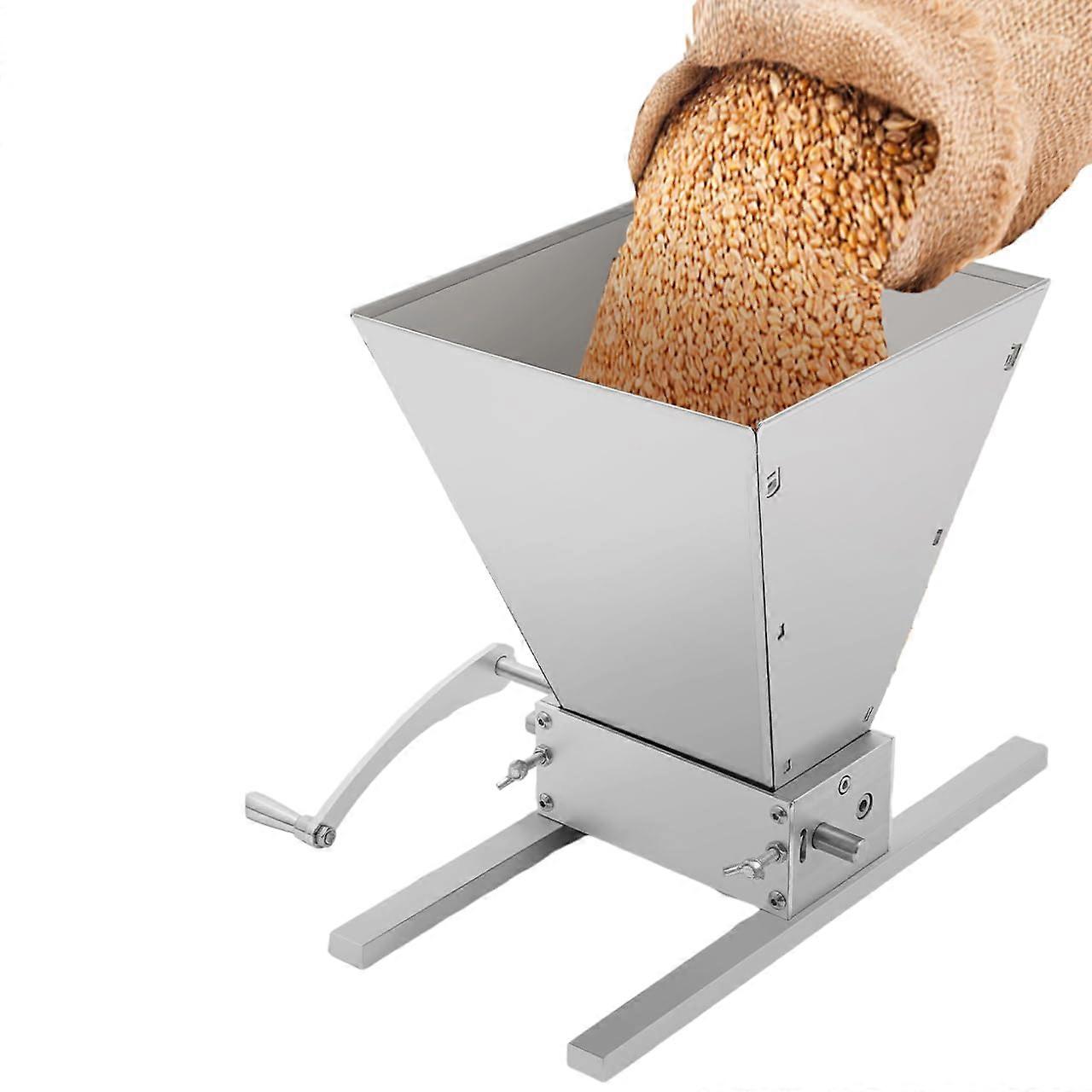 4L Manual Grain Mill Stainless Steel Adjustable Malt Mill for Grain Feed Making