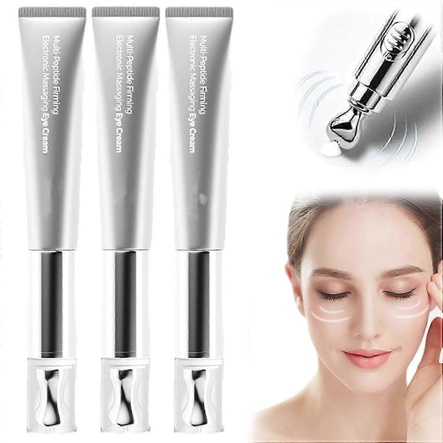 Crème pour les yeux massante Wrinkle Eraser, sérum pour les yeux multi-peptidiques, crème pour les yeux de massage électronique pour les yeux gonflés et lisses
