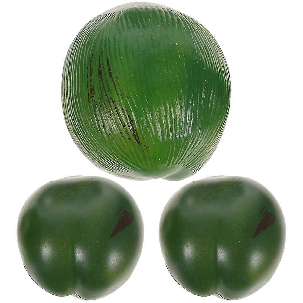 3pcs Artificial Coconut Decorations Realistic Fake Fruits for Hawaiian Party Tropical Theme Events Hanging on Ceiling Wall Tree