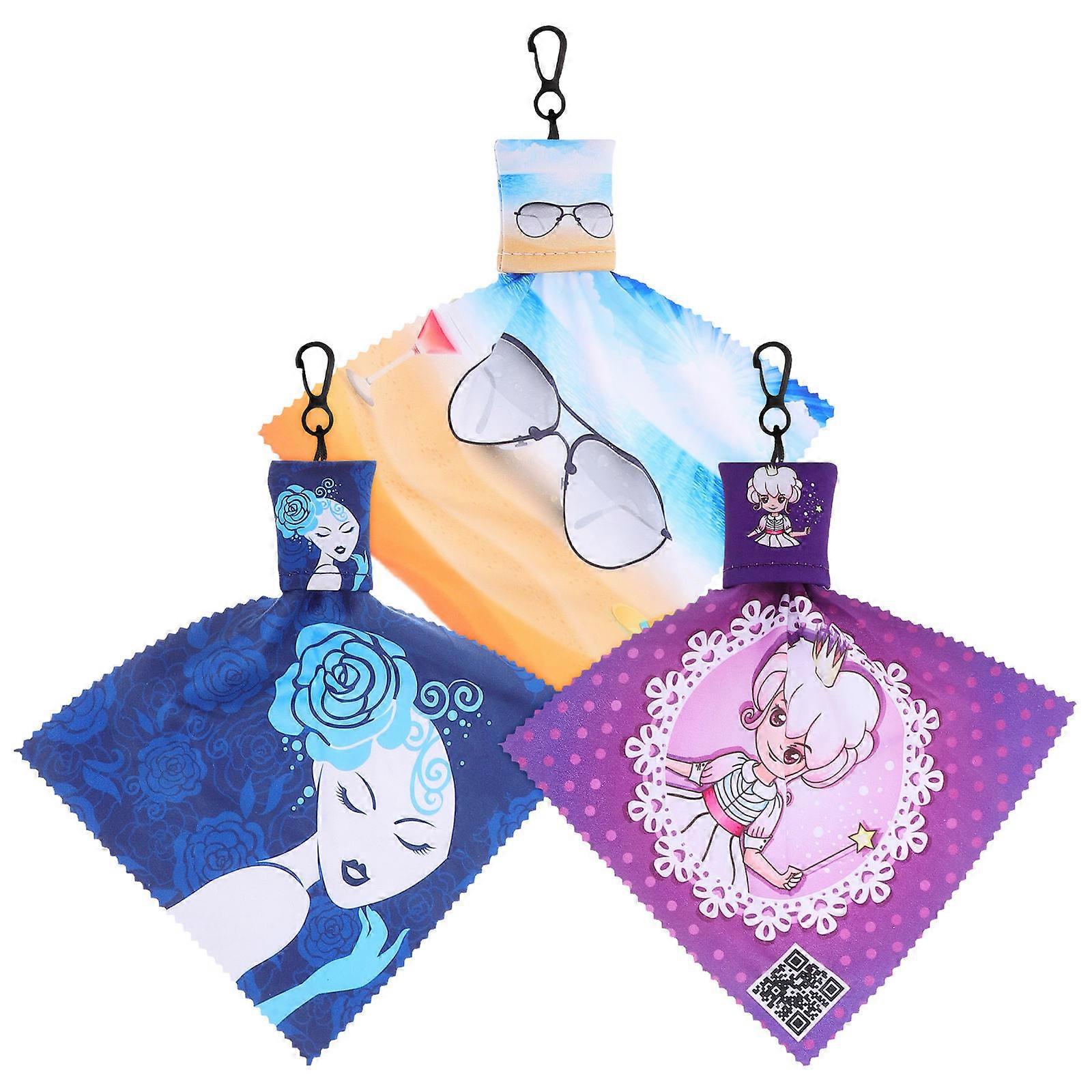 It sounds like you're referring to a product listing or description for a **3 piece keychain eyeglass cleaning cloth kit**. Here's a polished and