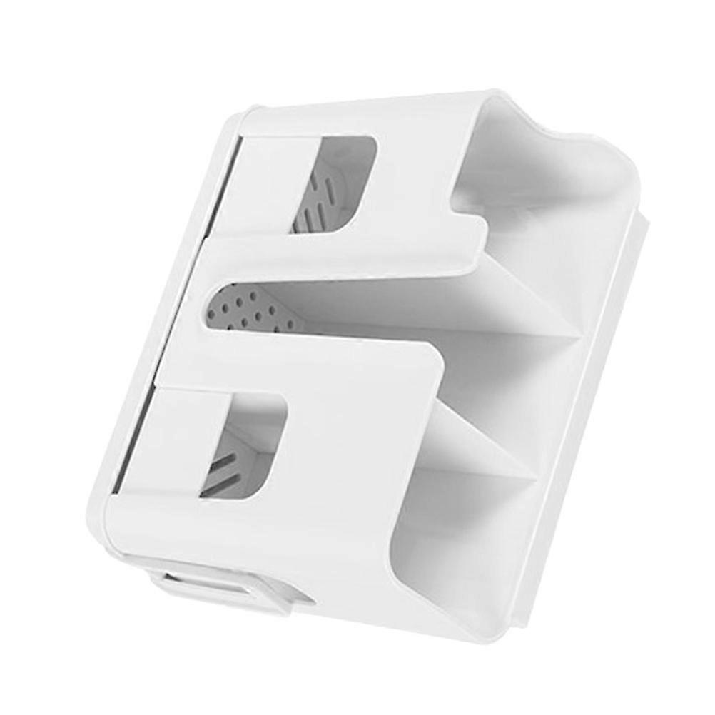 Wall Hanging Chopstick Drainer with Compartments, White Kitchen Utensil Holder for Spoons, Forks, and Cutlery with Efficient Water Drainage