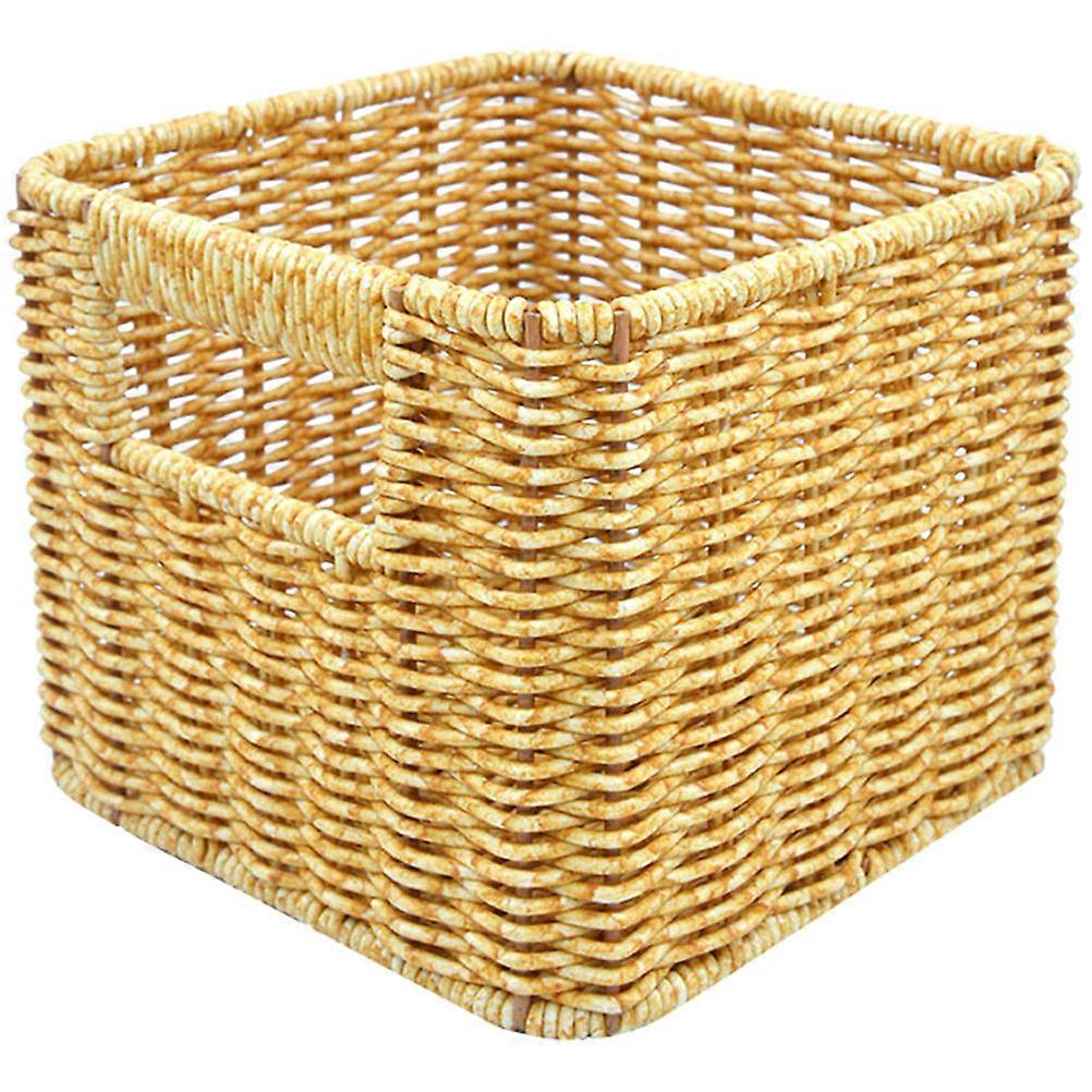 Khaki Storage Basket for Home Use Large Capacity PP Material Easy to Clean 1 Piece