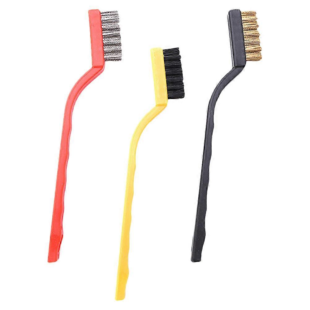 3Pcs Industrial Brushes With Comfortable Plastic Handle For Professionals In Assorted Color For Cleaning Metal Parts