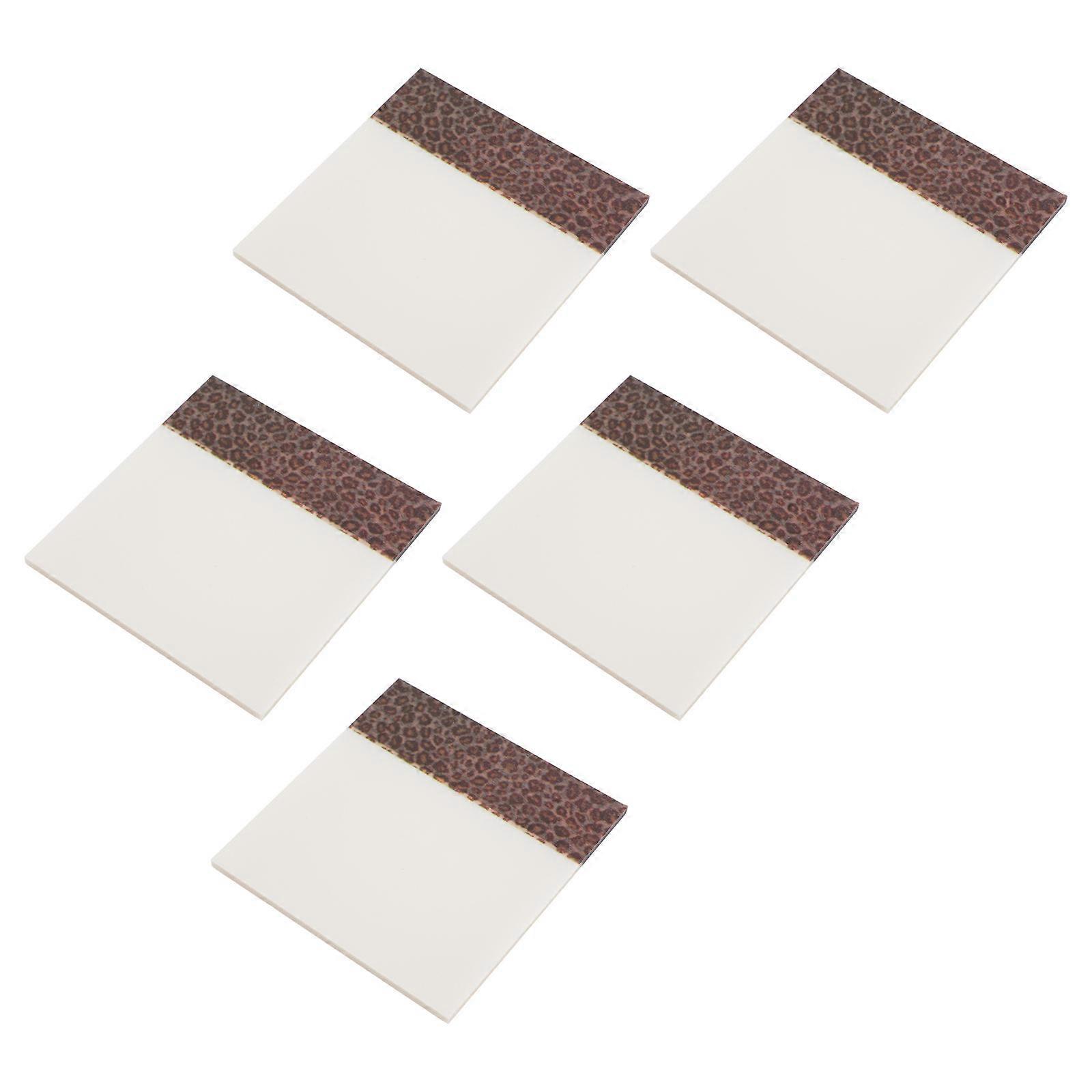 Leopard Scratch Note Pads 5Pcs Self-Stick Memo For Office Home School Fun Note-Taking And Reminder Purposes