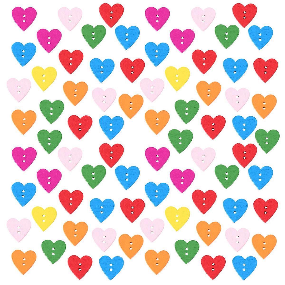 Heart Buttons Bulk 100Pcs Ideal For Decorative Use In DIY Projects Home Use And Crafting Enthusiasts