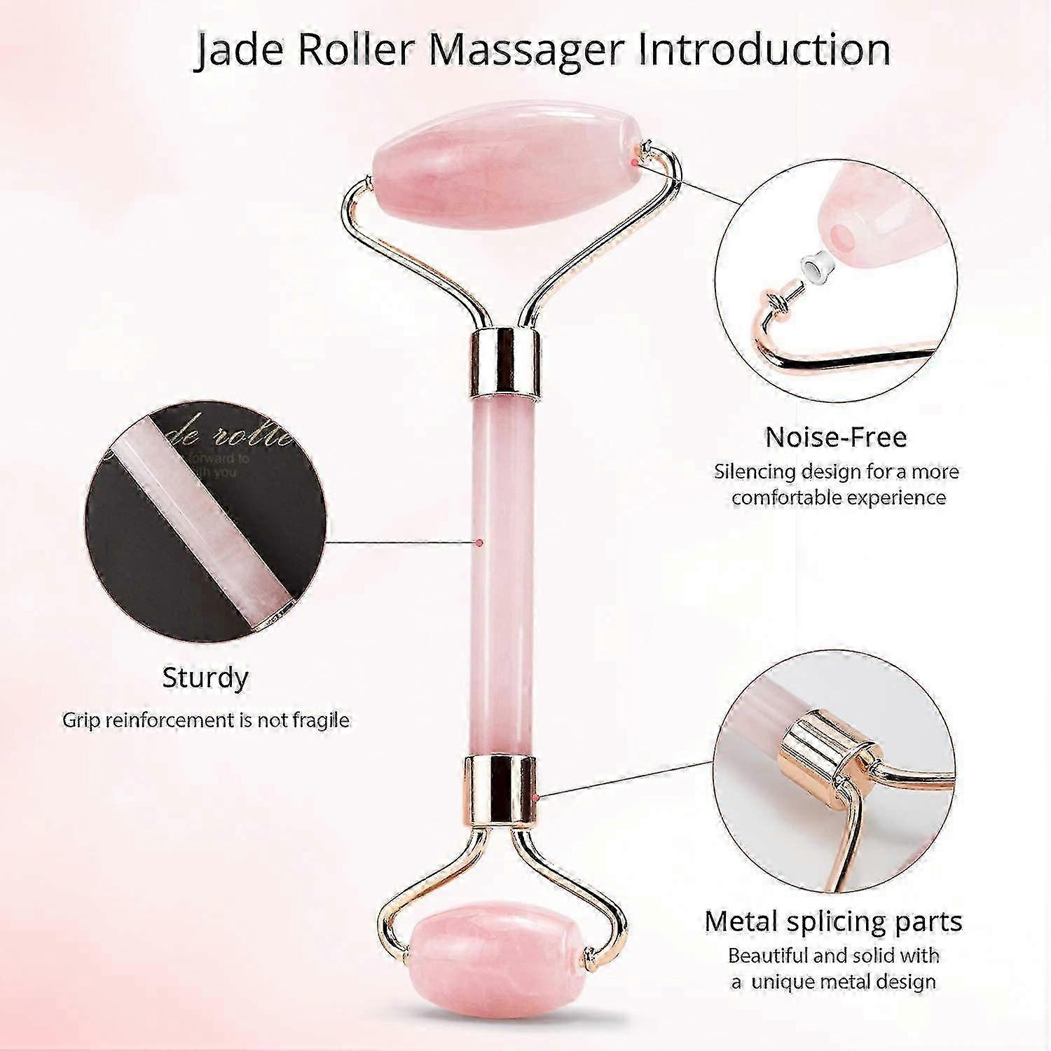 Jade Roller & Gua Sha, Face Roller, Facial Beauty Roller,pink