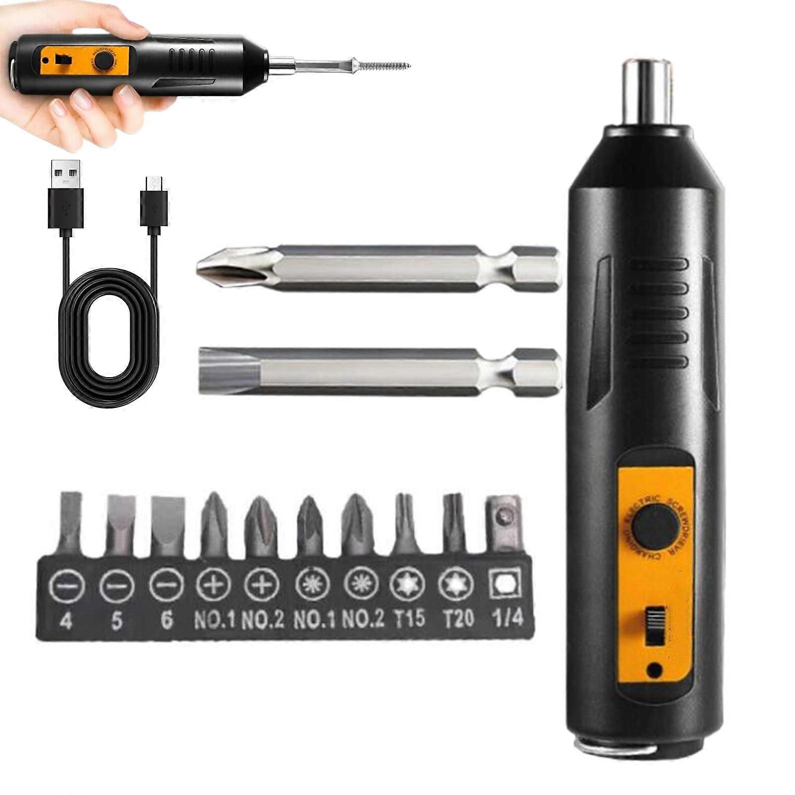 Electric Screwdriver Set Portable Rechargeable Tool Kit 6 Torque Settings And Bits For Furniture And Computer Projects