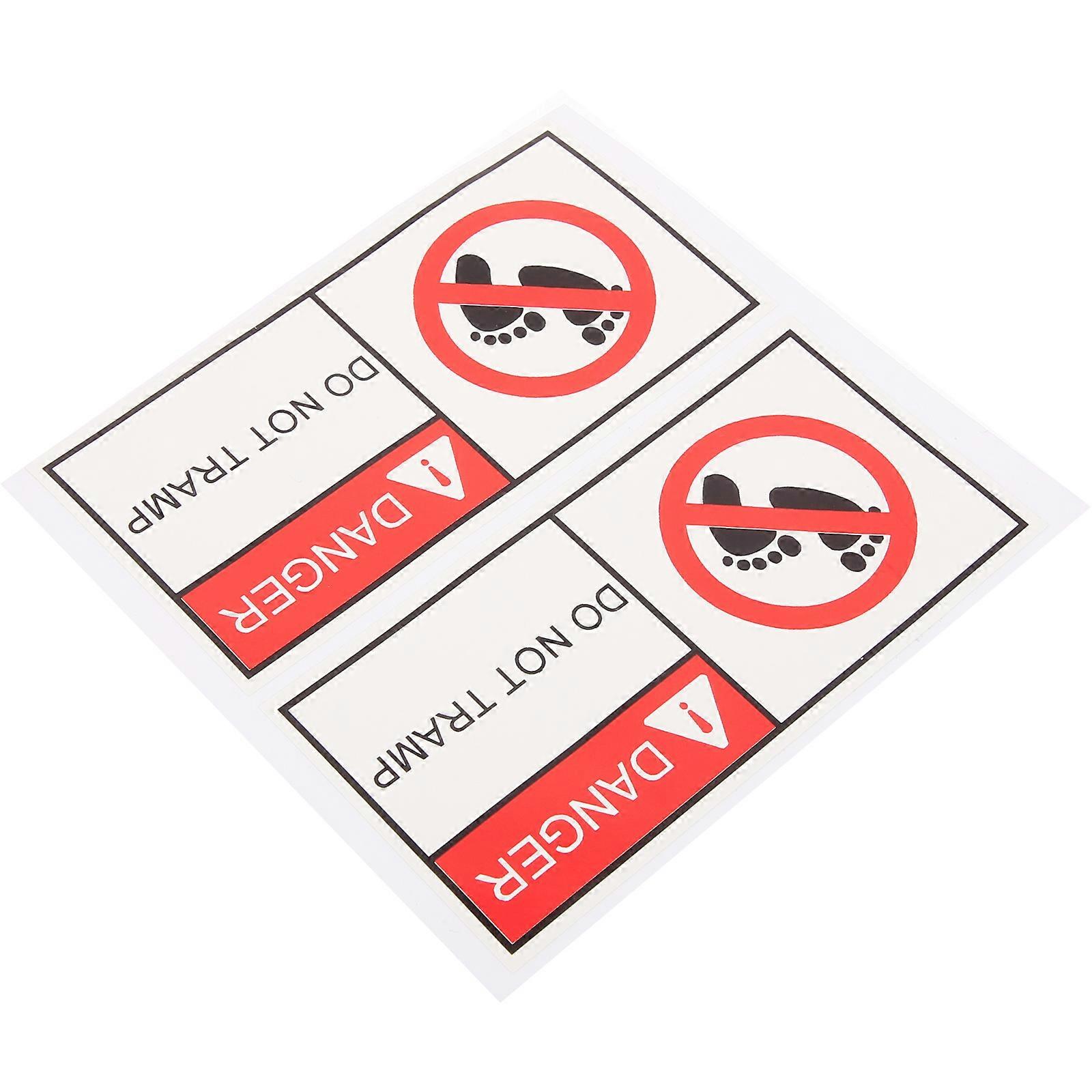 2 Pieces Self Adhesive Warning Sign for Safety Reminder in Workshop with PVC Material Assorted Color