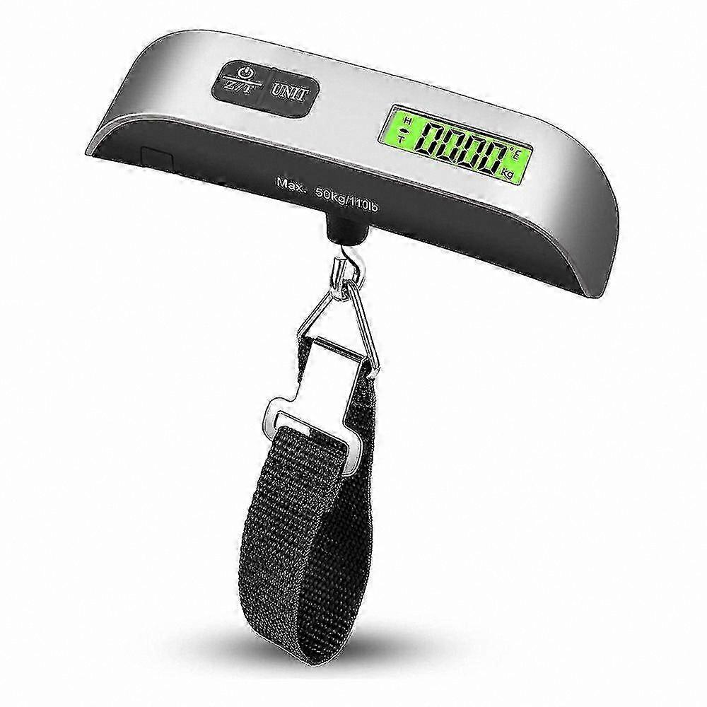 Digital Luggage Scale, Portable 50kg Capacity with Battery Included, Silver