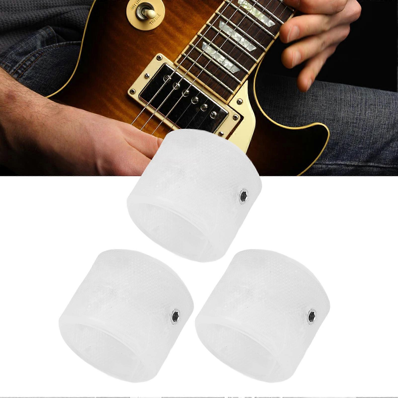 3Pcs Electric Guitar Knob String Potentiometer Controller Instrument Accessory Set Kit White 