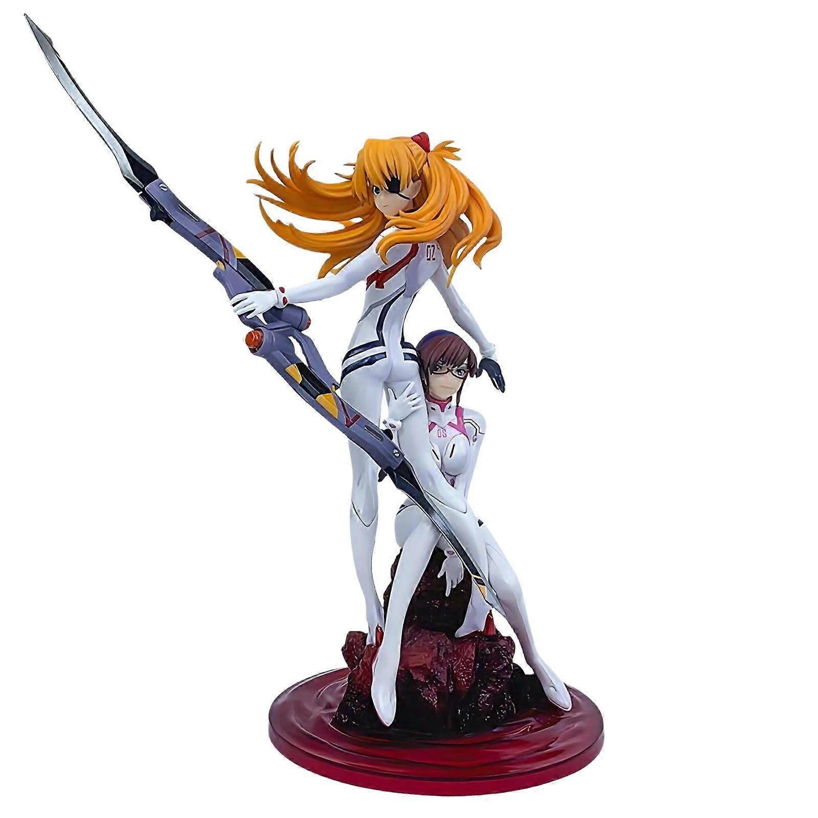 Asuka Langley Soryu Figure 23 cm, Mari Makinami Illustrious Anime Figure Set for Display, Collectible Statue