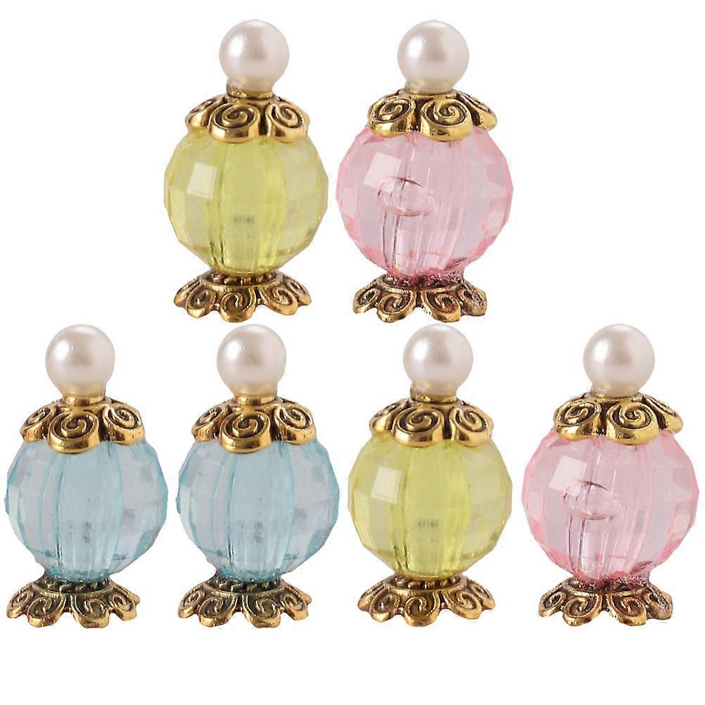 6pcs Miniature Perfume Ornaments for Doll House Layout Made of Resin Assorted Color
