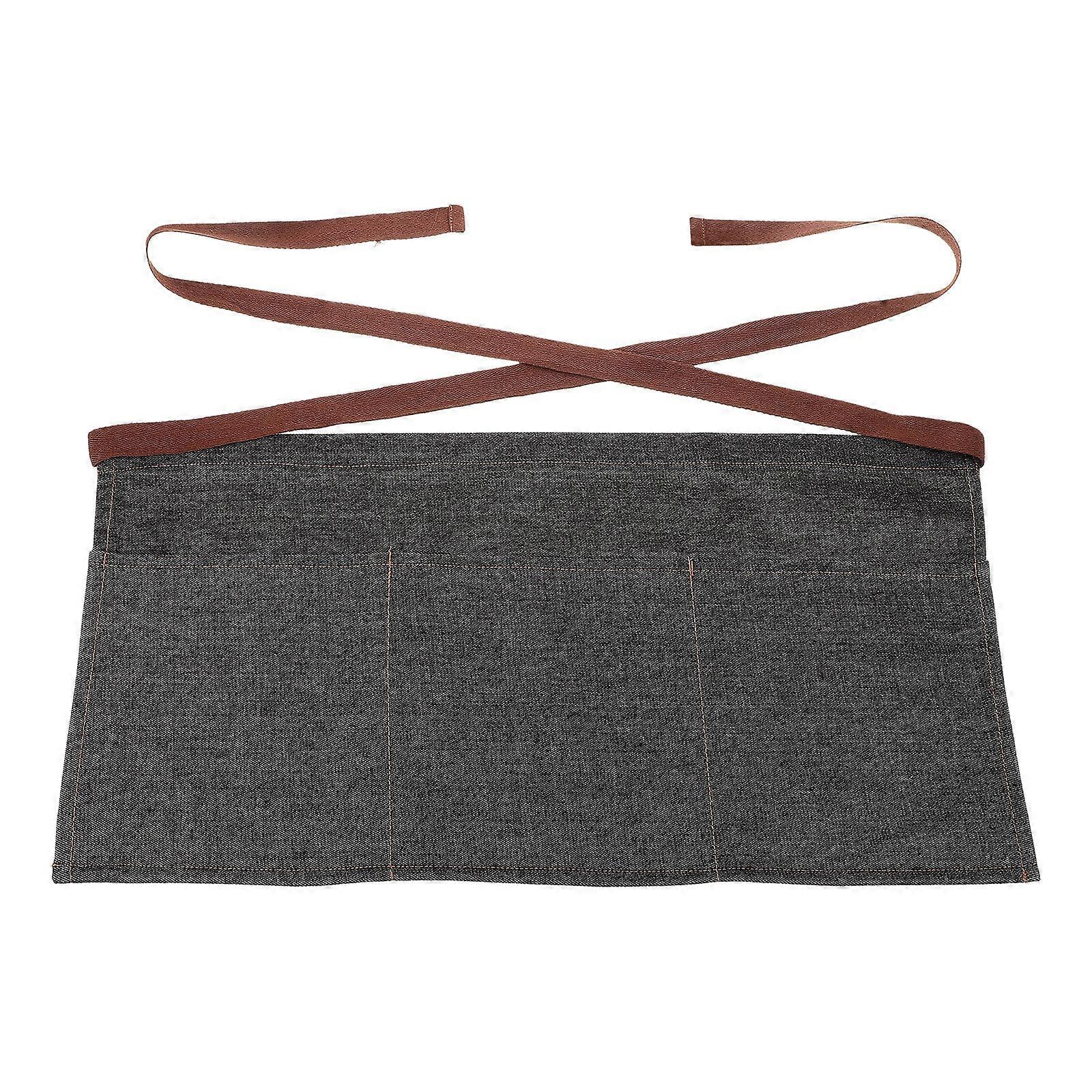 Denim Short-Length Waitress Apron With 3 Pockets Ideal For Home Users Featuring Strong Material 10Pcs